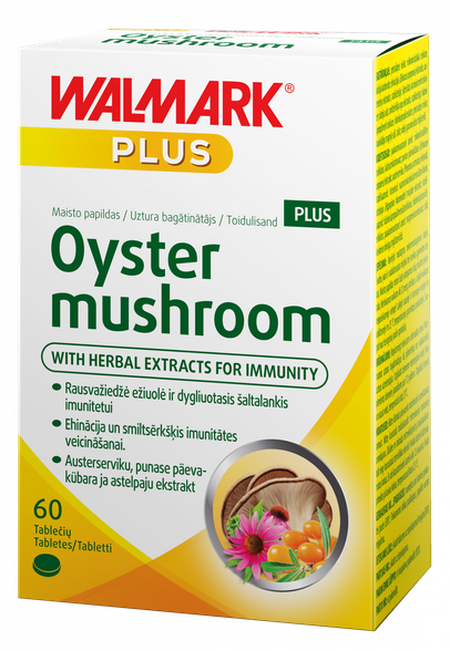 OYSTER Mushroom tabletes, 60 gab.