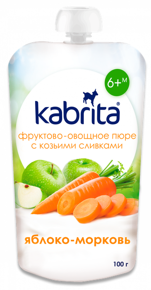 KABRITA Яблочно-морковное пюре, 100 г