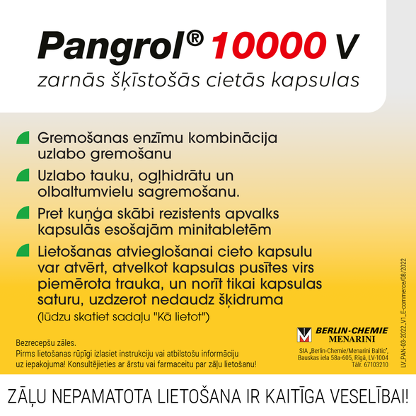 PANGROL 10000V kapsulas, 20 gab.
