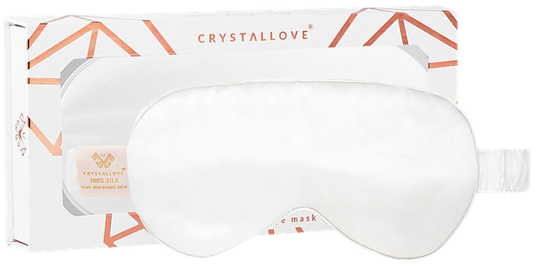 CRYSTALLOVE White шёлковая маска для сна, 1 шт.