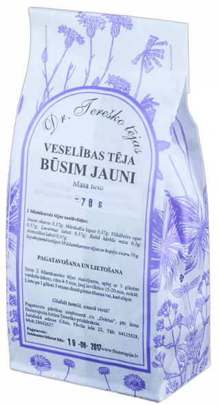 DR.TEREŠKO Veselības tēja Būsim Jauni beramā tēja, 70 g