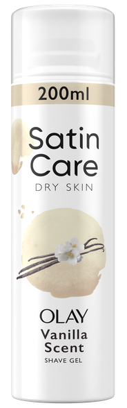 GILLETTE Satin Care Dry Skin Olay Vanilla Cashmere skūšanas želeja, 200 ml