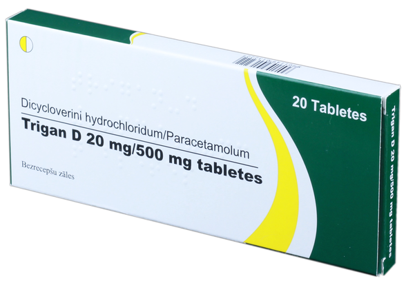 TRIGAN D 20 mg/500 mg tabletes, 20 gab.