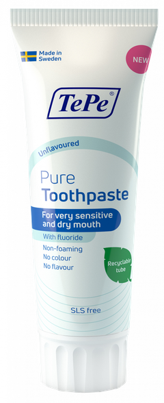 TEPE Pure Unflavoured toothpaste, 75 ml