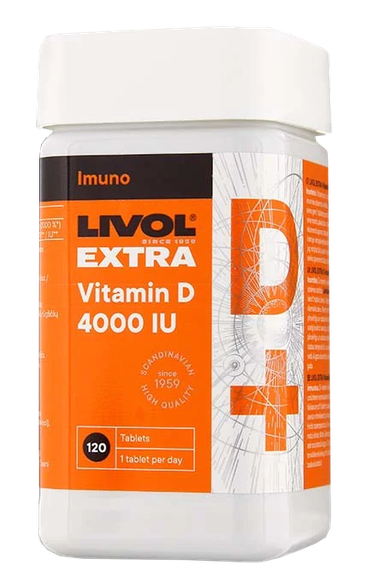 LIVOL  Extra Vitamin D 4000IU tabletes, 120 gab.