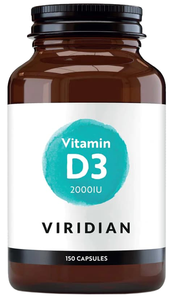VIRIDIAN Vitamin D3 2000iu Vegan kapsulas, 150 gab.
