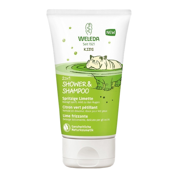 WELEDA Kids Lively Lime shampoo and body wash, 150 ml