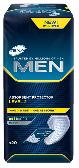 TENA Men Medium Level 2 urological pads, 20 pcs.