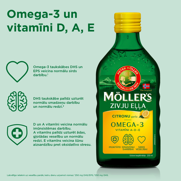 MOLLERS fish oil (lemon flavor), 250 ml