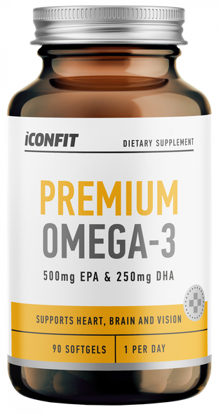 ICONFIT Premium Omega 3 1000 mg mīkstās kapsulas, 90 gab.
