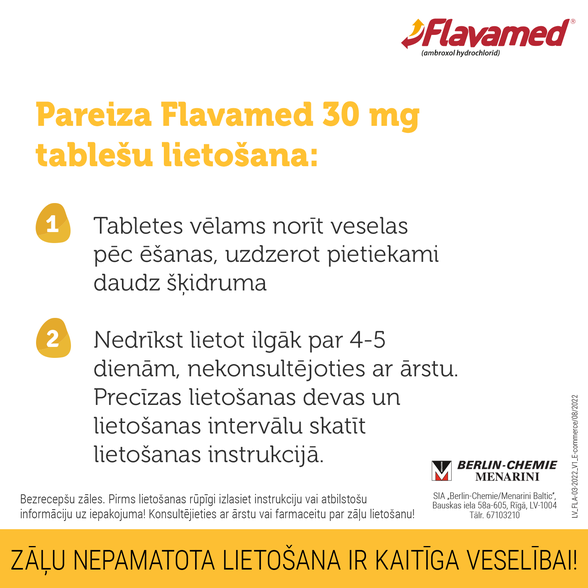 FLAVAMED 30 mg tabletes, 20 gab.