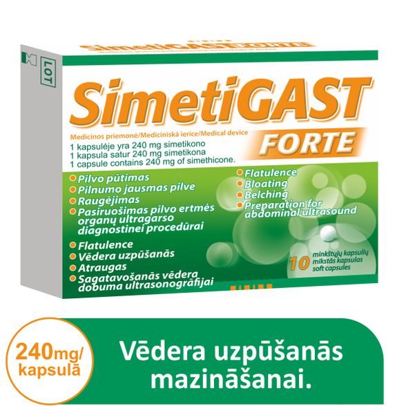 SIMETIGAST FORTE 240 mg softgel capsules, 10 pcs.