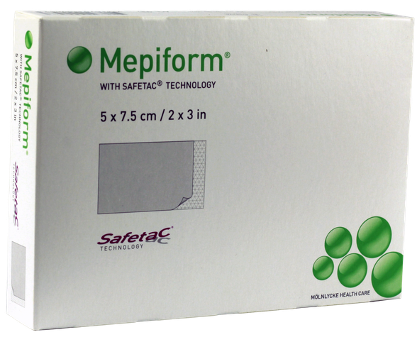 MEPIFORM 5x7.5 cm перевязочный материал для ран, 5 шт.
