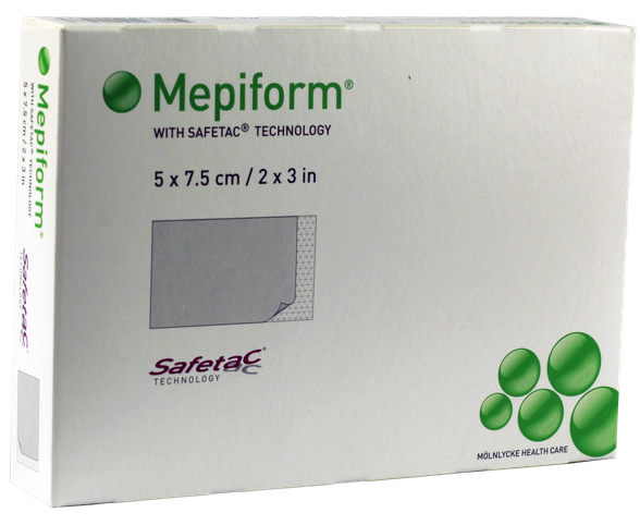 MEPIFORM 5x7.5 cm wound dressing, 5 pcs.