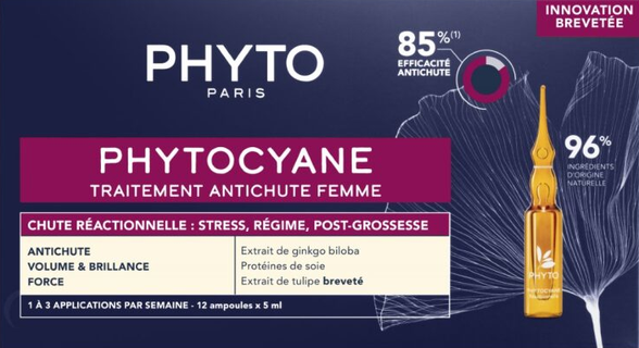 PHYTO Phytocyane Reactional Anti-hair Loss Treatment For Women 5 ml ampoules, 12 pcs.