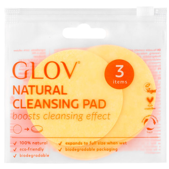 GLOV Natural Cleansing Pad cleansing puff, 3 pcs.