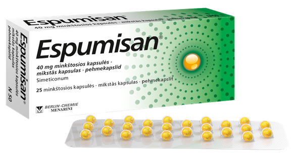 ESPUMISAN  40 mg tabletes, 25 gab.