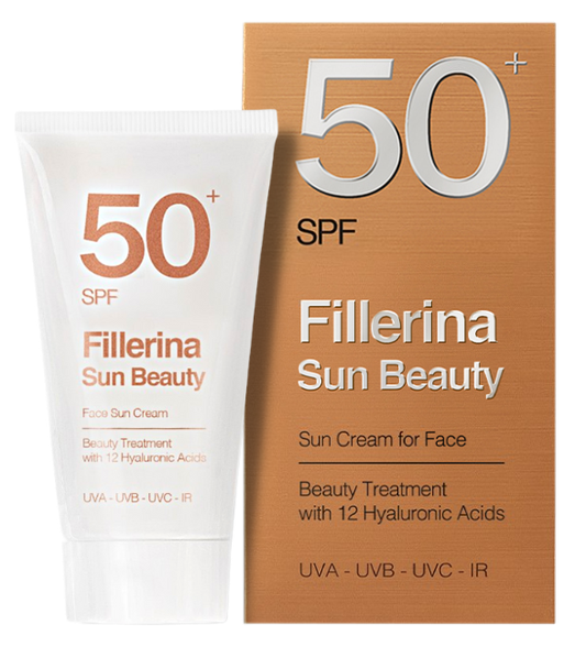 FILLERINA  Sun Beauty SPF 50+ saules aizsarglīdzeklis, 50 ml