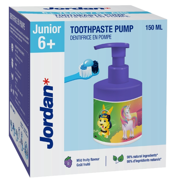 JORDAN Kids Pump (6-12) toothpaste, 150 ml