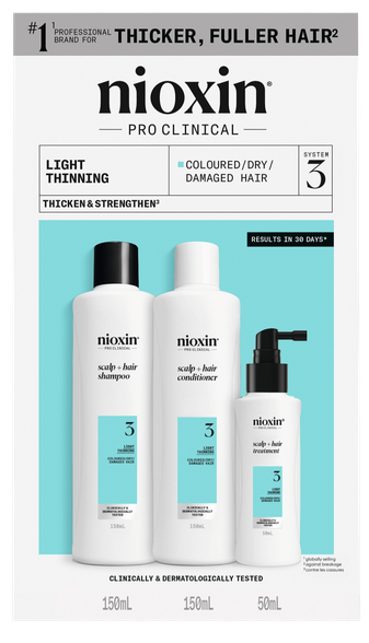 NIOXIN Hair Care System 3 Kit for Colored Hair with Light Thinning komplekts, 1 gab.