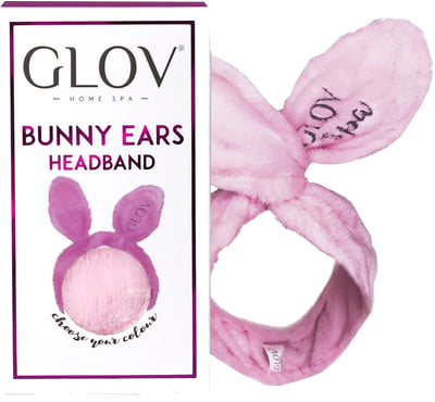 GLOV Bunny Ears Pink спа лента для волос, 1 шт.