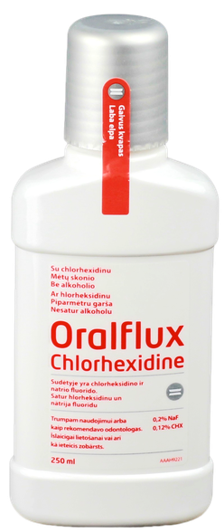 ORALFLUX ChloreHexidine mutes skalojamais līdzeklis, 250 ml