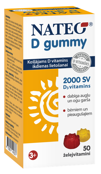 NATEO D Gummy 2000 SV gummy vitamins, 50 pcs.