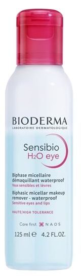 BIODERMA Sensibio H2O eye divfāžu attīrošs ūdens, 125 ml