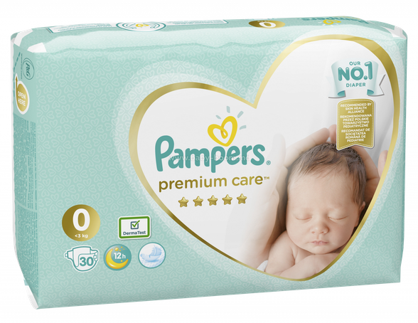 PAMPERS Premium Care 0 <3 kg diapers, 30 pcs.