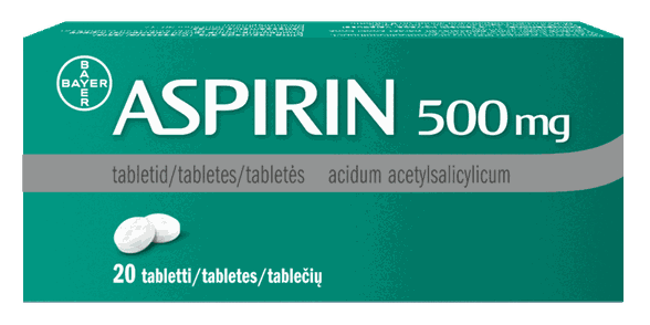 ASPIRIN 500 mg tabletes, 20 gab.