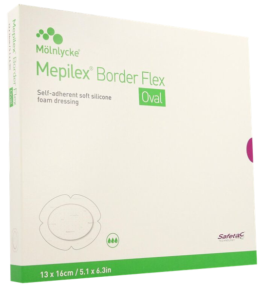 MEPILEX  Border Flex Oval 13 x 16 cm plāksteris, 5 gab.