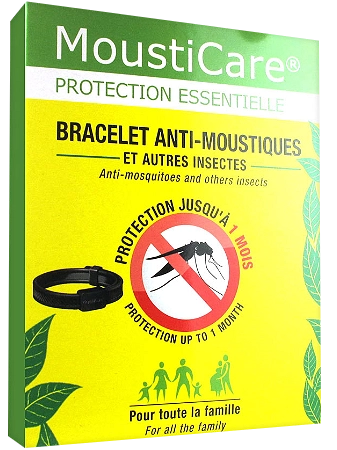 MOUSTICARE Bracelet against mosquitoes, ticks (black), 1 pcs.