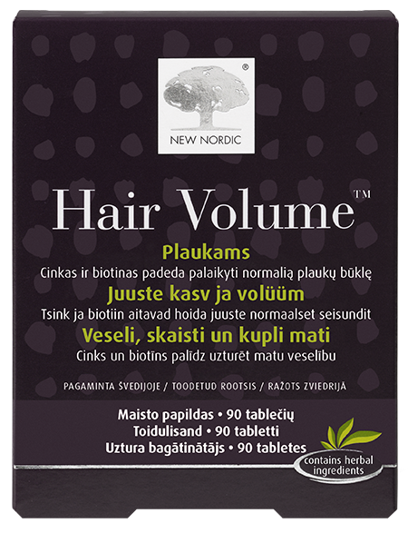 NEW NORDIC Hair Volume tabletes, 90 gab.
