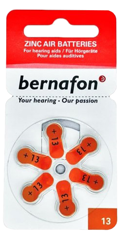 BERNAFON Nr.13 hearing aid batteries, 6 pcs.