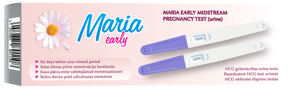 MARIA Early Midstream (iepakojumā 2 gab.) grūtniecības tests, 1 gab.