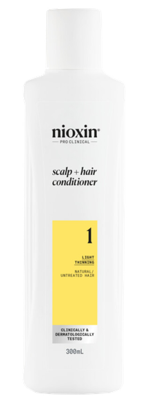 NIOXIN System 1 for Natural Hair with Light Thinning Scalp Therapy matu kondicionieris, 300 ml