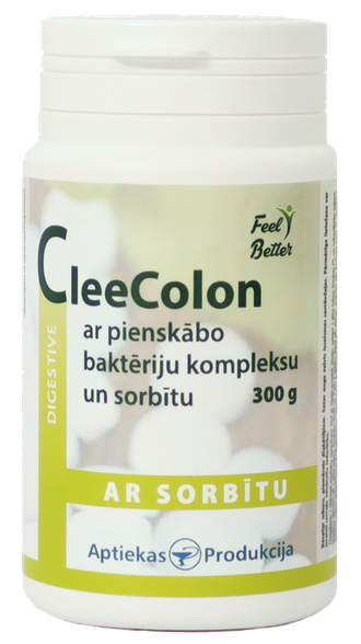 APTIEKAS PRODUKCIJA CleeColon Lactic Acid Bacteria Complex With Sorbitol		 powder, 300 g