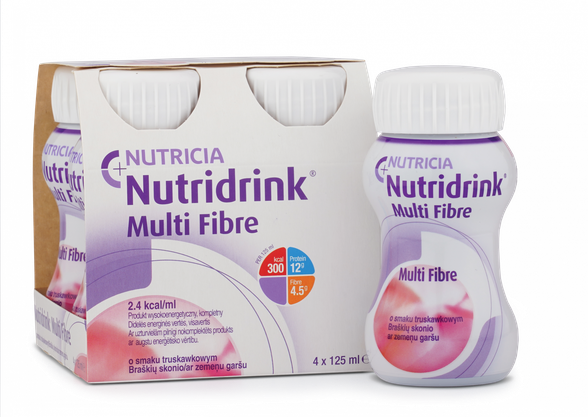 NUTRICIA Nutridrink Multi Fibre со вкусом клубники 125 мл, 4 шт.