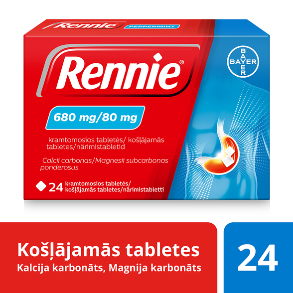 RENNIE 680 mg/80 mg pills, 24 pcs.