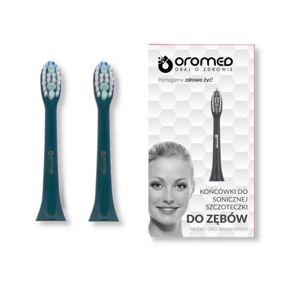 OROMED Oro-Brush Green electric toothbrush heads, 2 pcs.