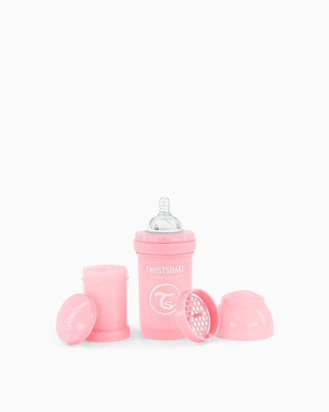 TWISTSHAKE Anti-Colic 0+ mēn. (rozā) pudelīte, 180 ml