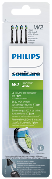 PHILIPS Sonicare W Optimal White (black) насадки для электрической зубной щетки, 4 шт.