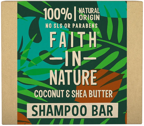 FAITH IN NATURE Coconut & Shea Butter твердый шампунь, 85 г
