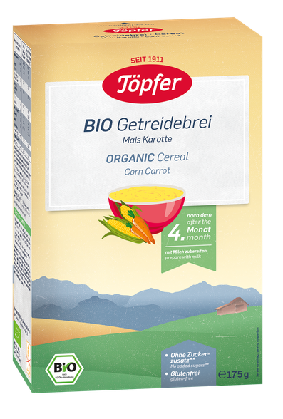 TOPFER From the Age of 4 Months with Carrots Bio Corn porridge, 175 g