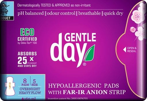 GENTLE DAY Heavy Flow pads, 8 pcs.