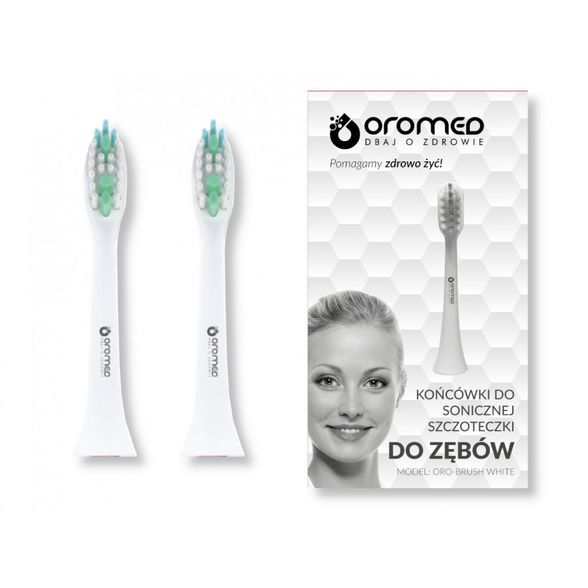 OROMED Oro-Brush White elektriskās zobu birstes uzgaļi, 2 gab.