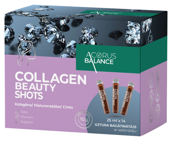 ACORUS BALANCE Collagen Beauty Shots 25 ml ampulas, 14 gab.