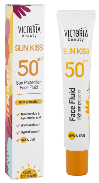 VICTORIA BEAUTY Sun Kiss SPF 50 Face Fluid sunscreen, 40 ml