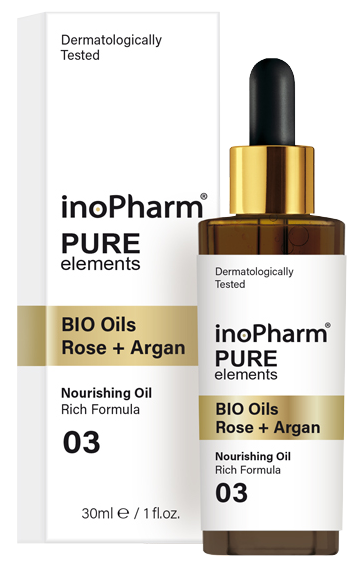 INOPHARM Bio Oils Rose + Argan face oil, 30 ml