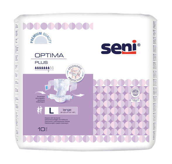 SENI Optima Plus Large (80-125 cm) diapers, 10 pcs.